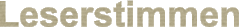 Leserstimmen